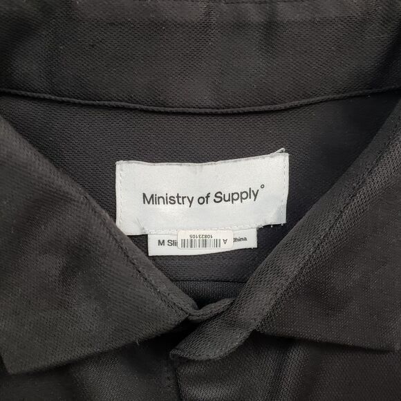 Ministry of Supply Apollo Shirt Mens Medium Slim Fit Black Performance Stretch - Picture 3 of 9